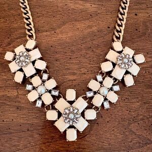 J.Crew | Faux Pearl and Resin Statement Necklace | 19” Adjustable